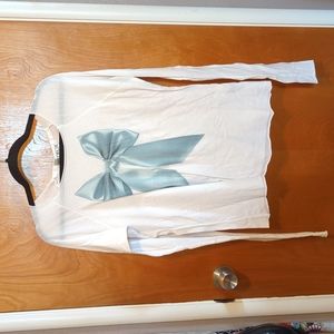 Wildfox White Blue Now Long Sleeve Top